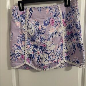 Lilly Pulitzer Floral Skirt in Purple and Pink